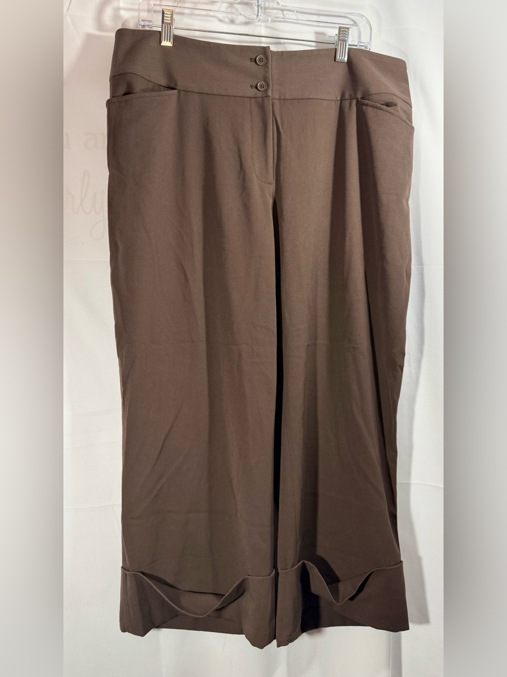 Lane Bryant Brown Stretch Capri Pants Size 16